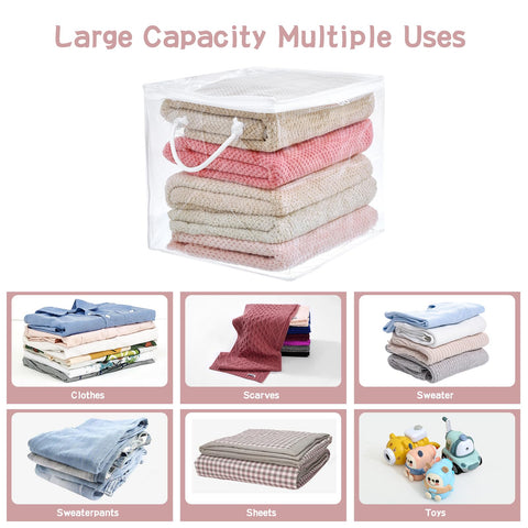 Remittur multi-purpose storage bags organize clothes, blankets, toys, and more.