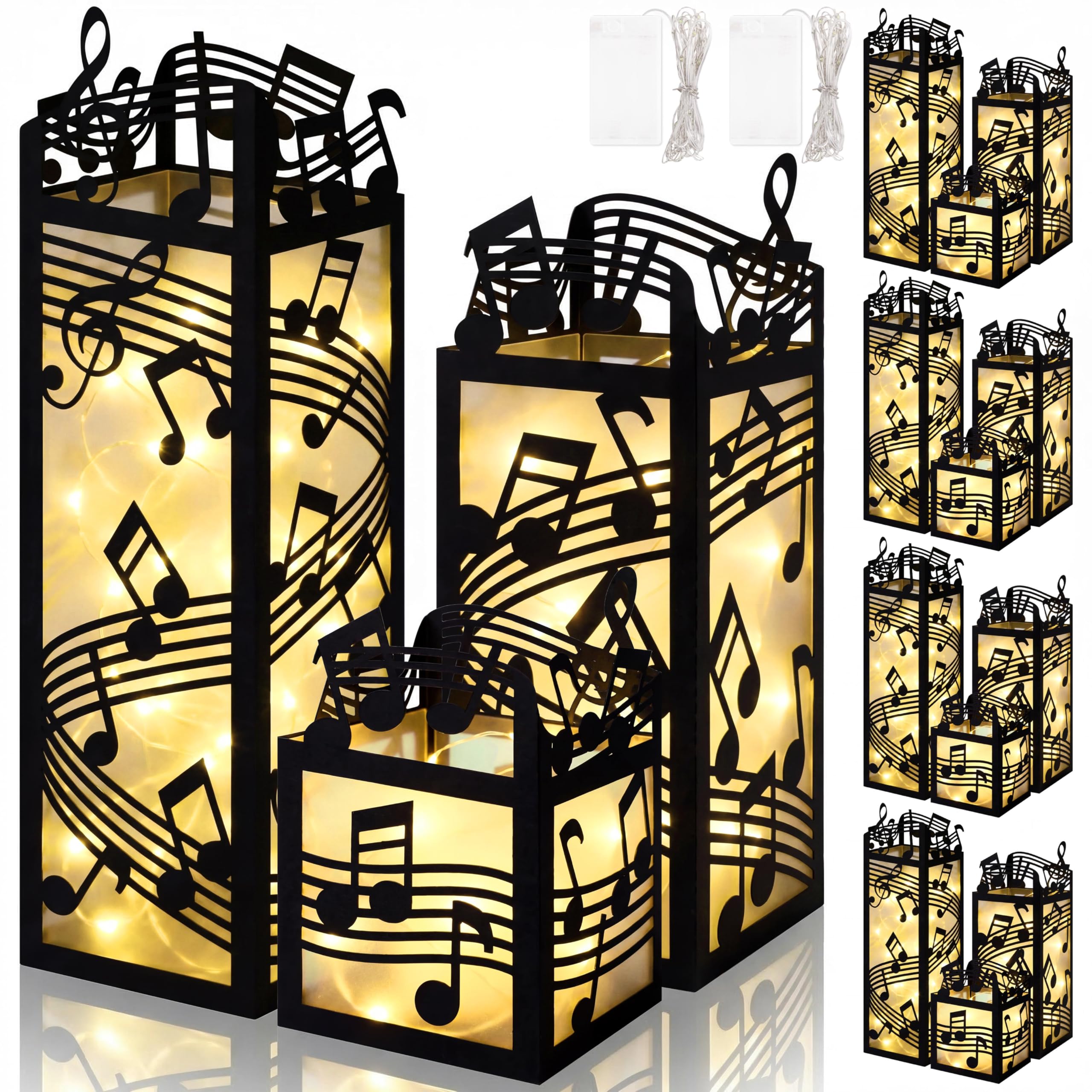 Renbuzhu 15pcs music-note boxes on a table create festive centerpieces