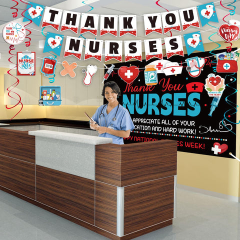 Renbuzhu double hanging swirls add depth to nurse week decor