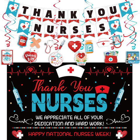 Renbuzhu nurses week decorations set, packaging on display for easy setup