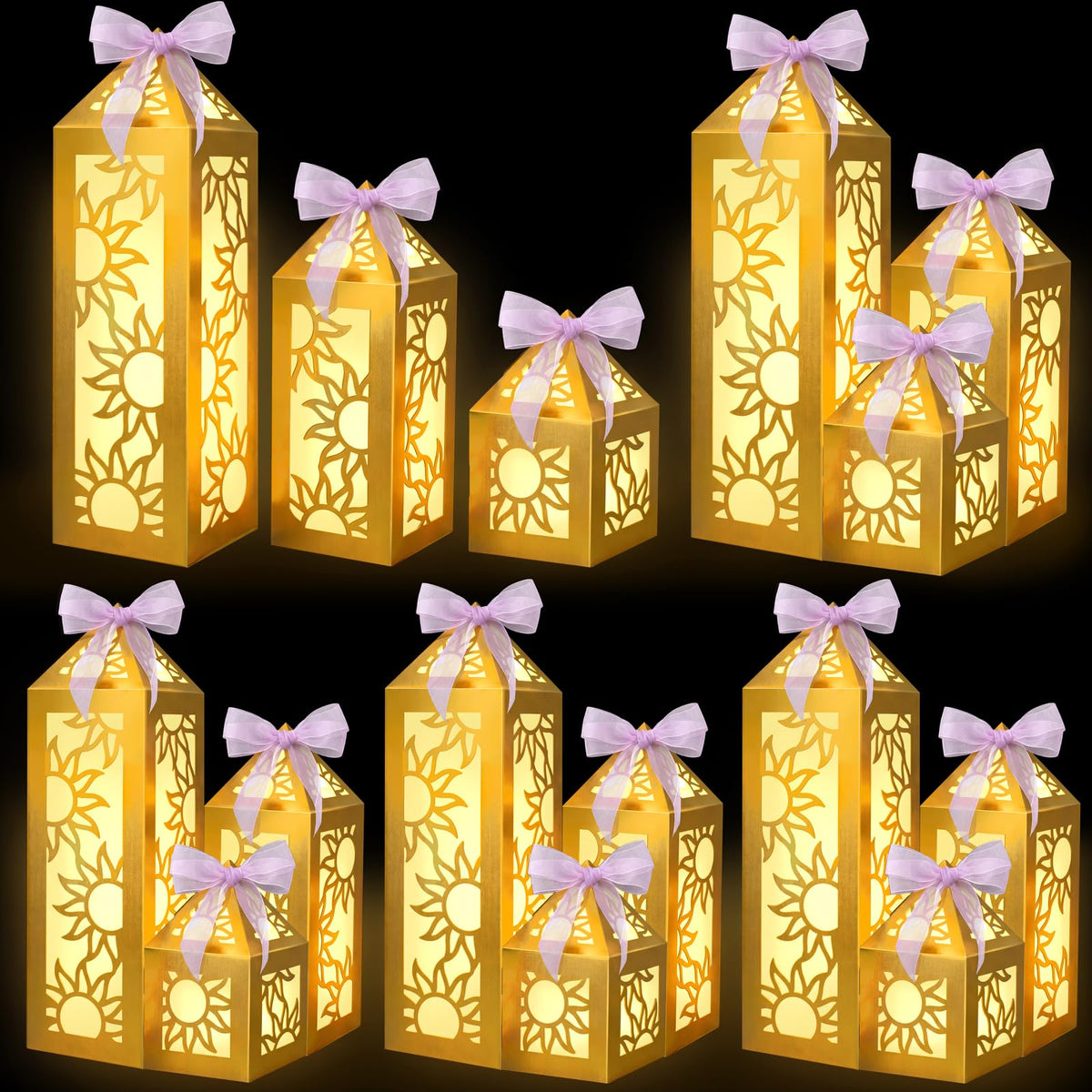 Renbuzhu princess sun lanterns 15pc illuminate the table with a warm, magical glow.