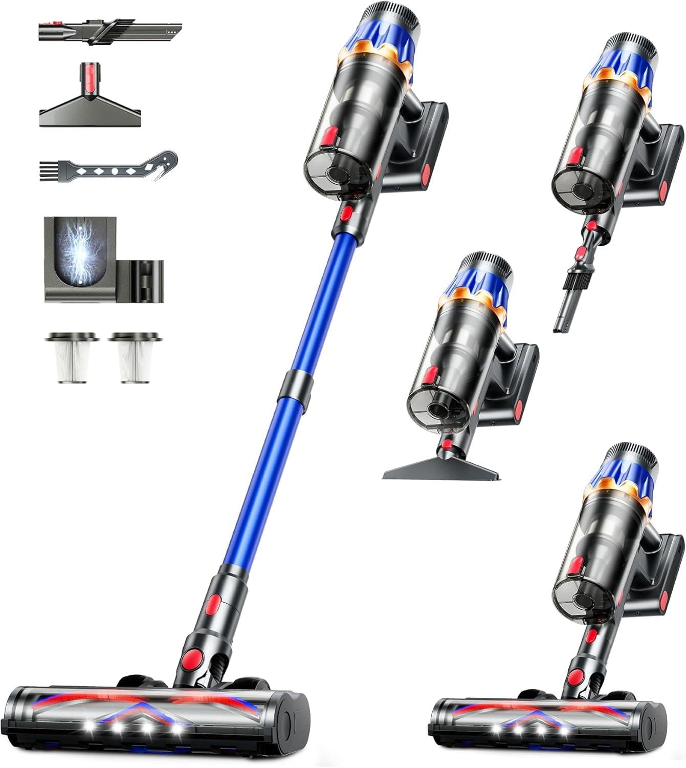 RENDOW cordless vacuum with strong suction for deep cleaning on hard floors