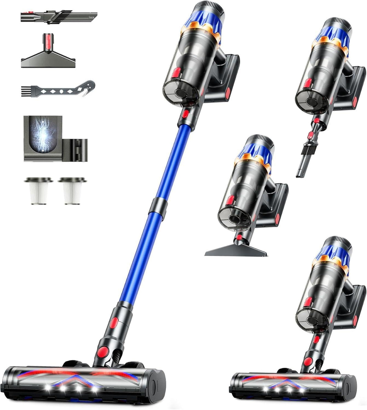 RENDOW cordless vacuum with strong suction for deep cleaning on hard floors