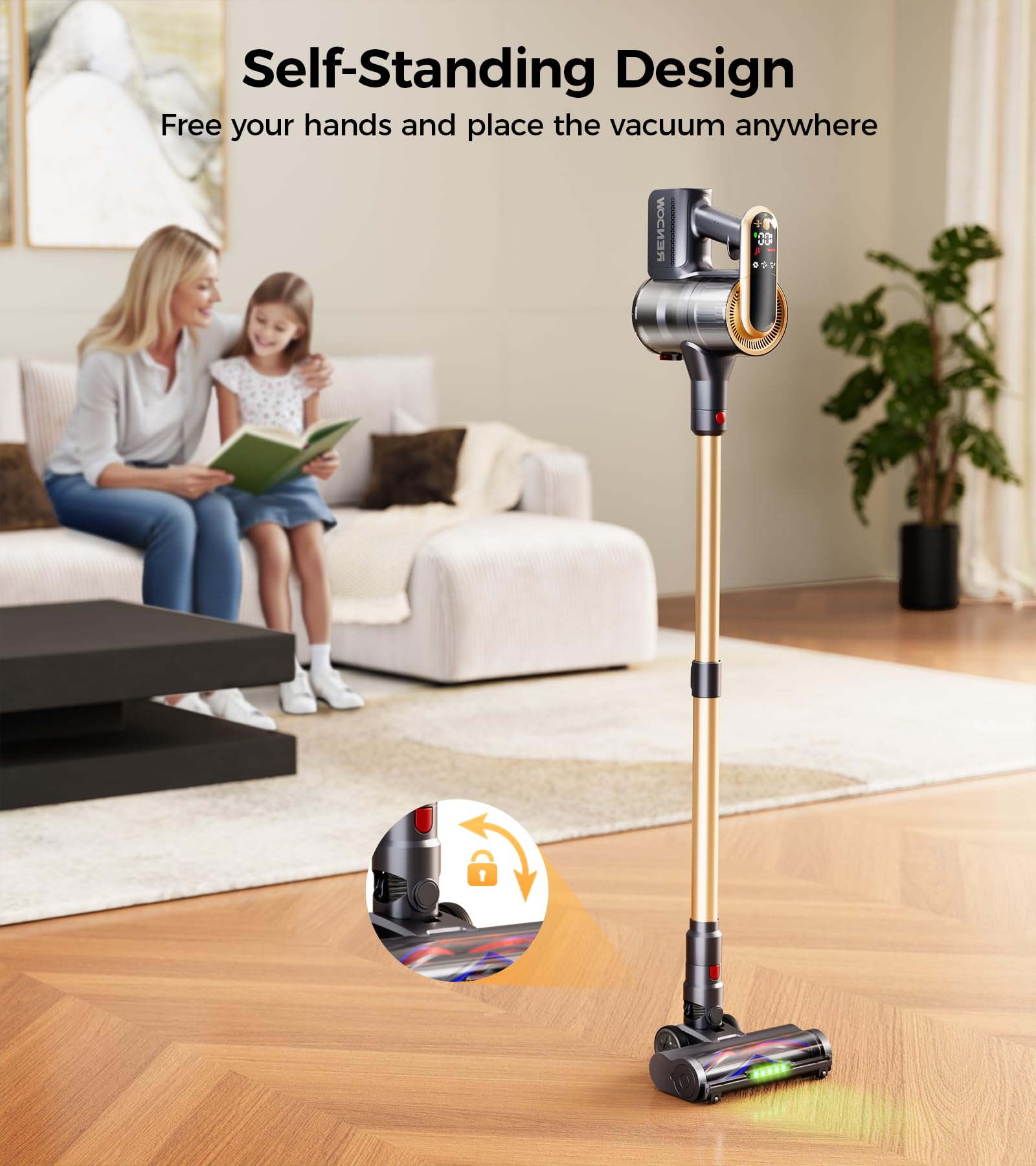 RENDOW pet hair and hard floors multi-surface cleaning capability.
