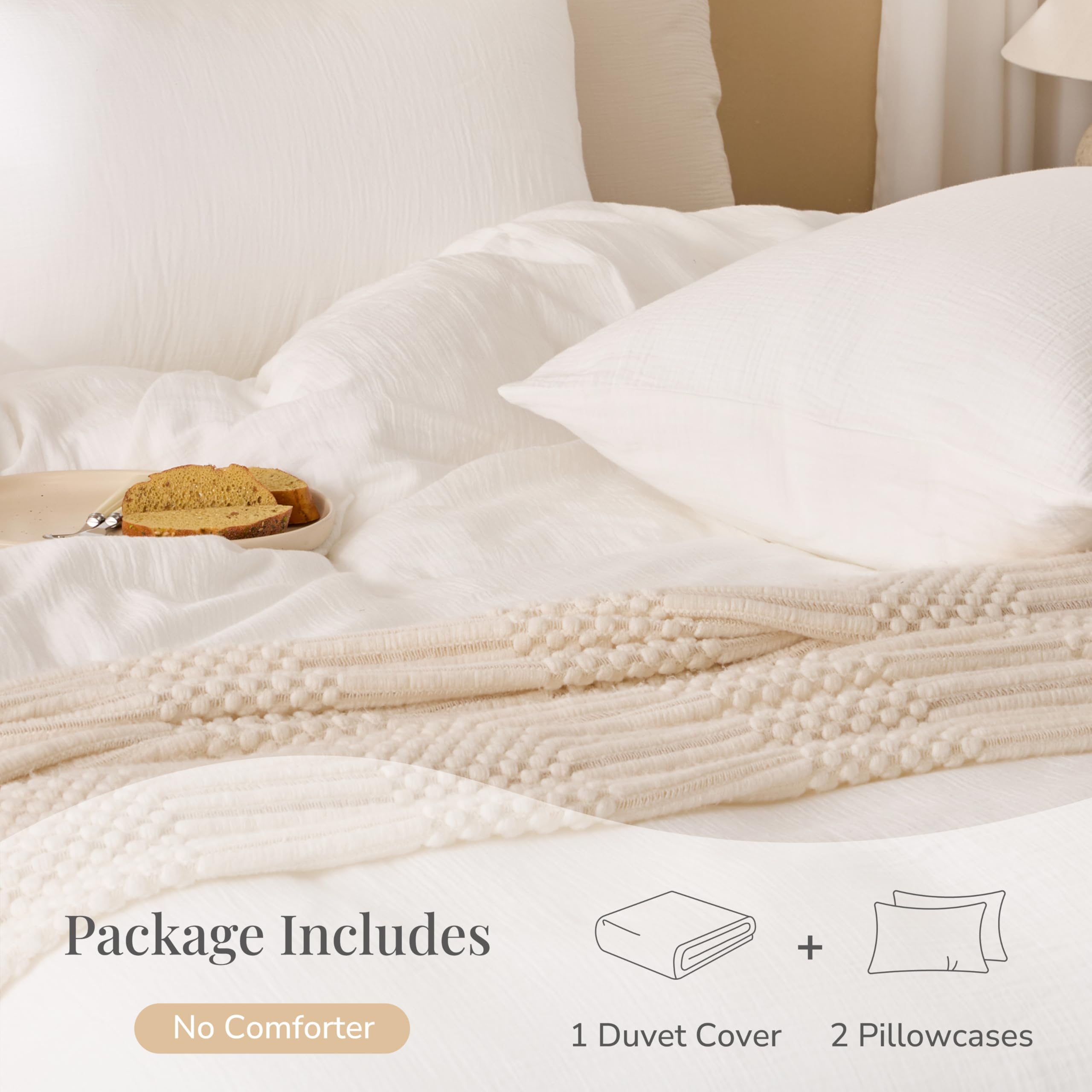 Eight corner buttons of Renewroots duvet cover hold the duvet securely