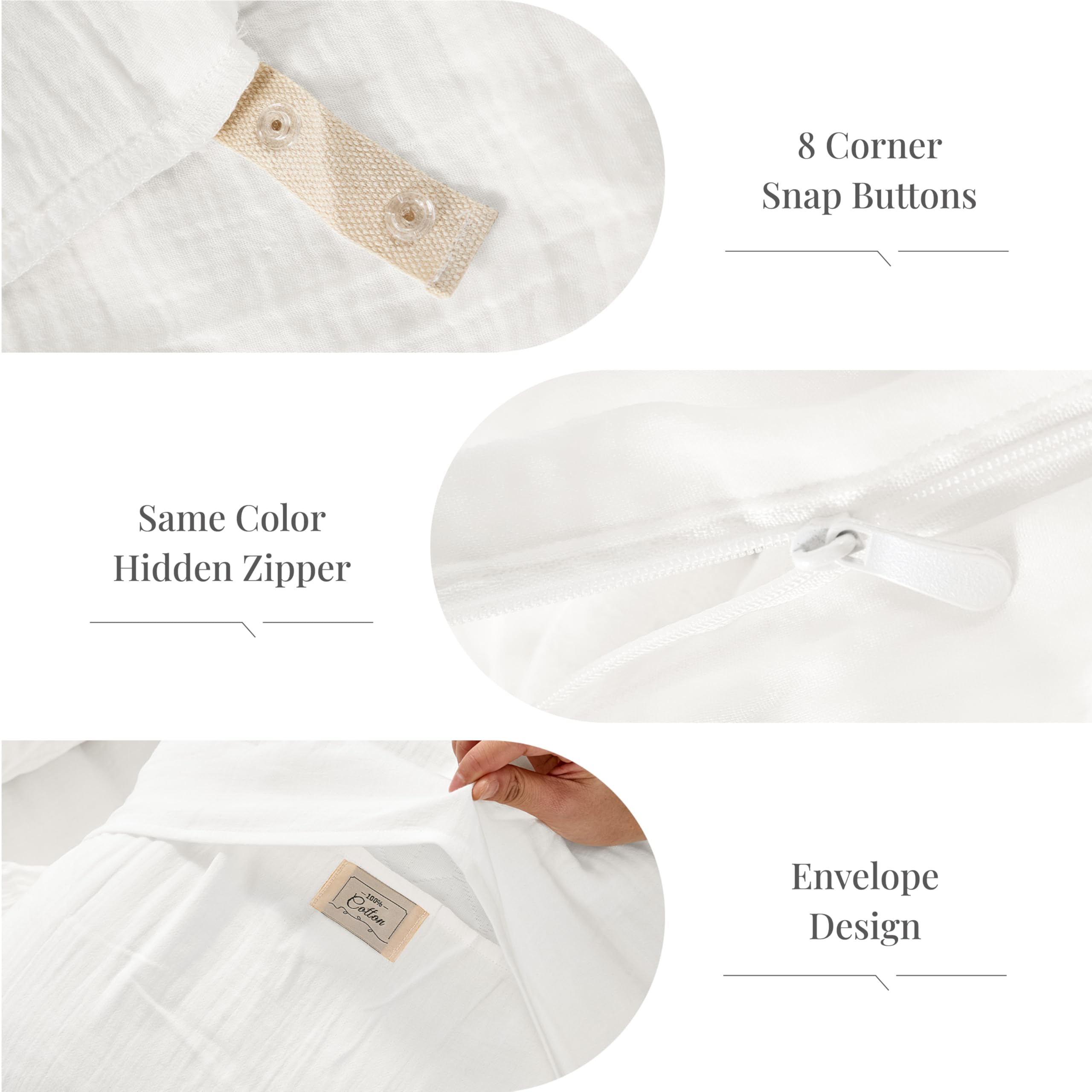 Envelope-style Renewroots pillowcases with clean, wrinkle-free edges