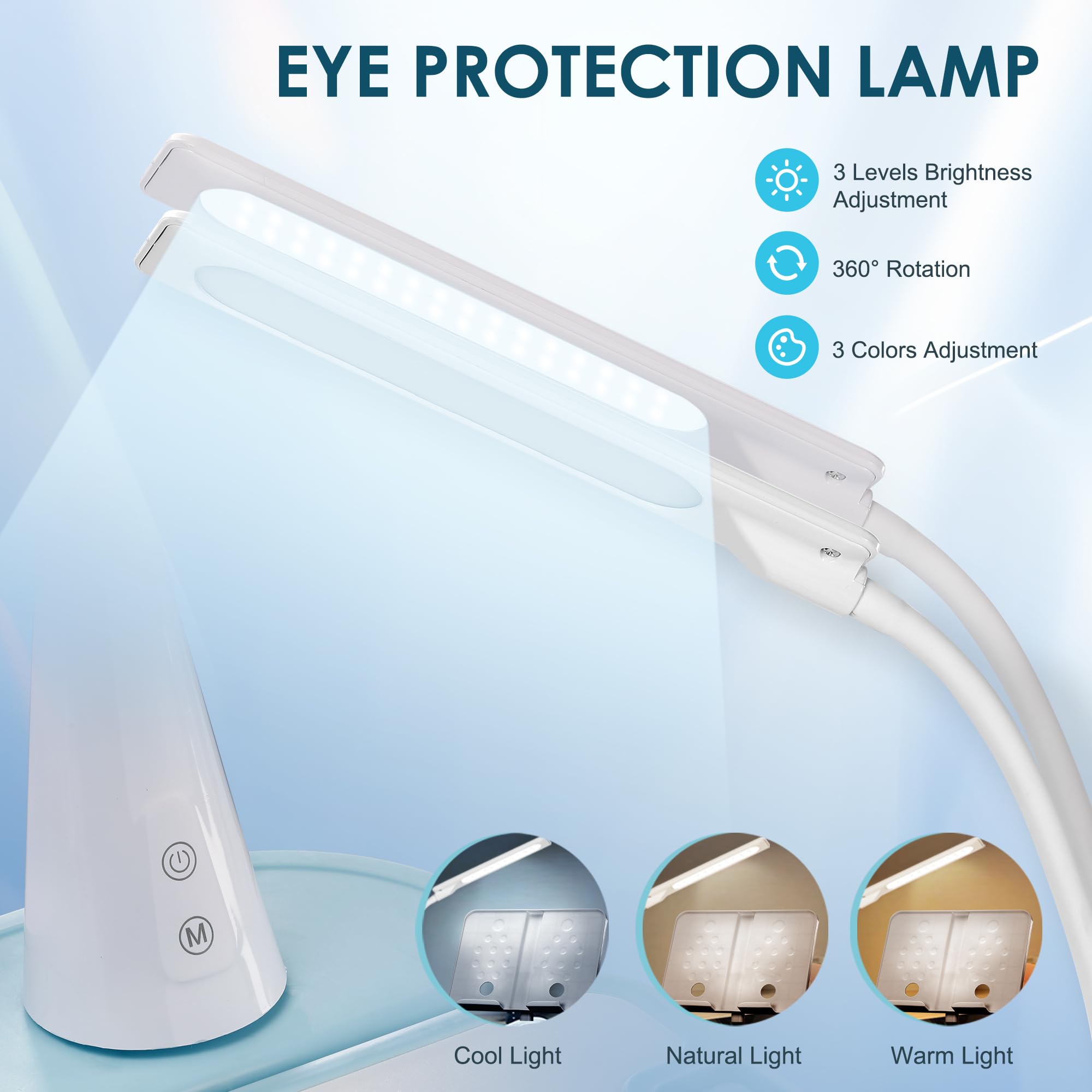 Rengue detachable LED lamp with adjustable lighting for studying.