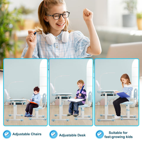 Rengue desk with pull-out drawer keeps books and pencils organized.