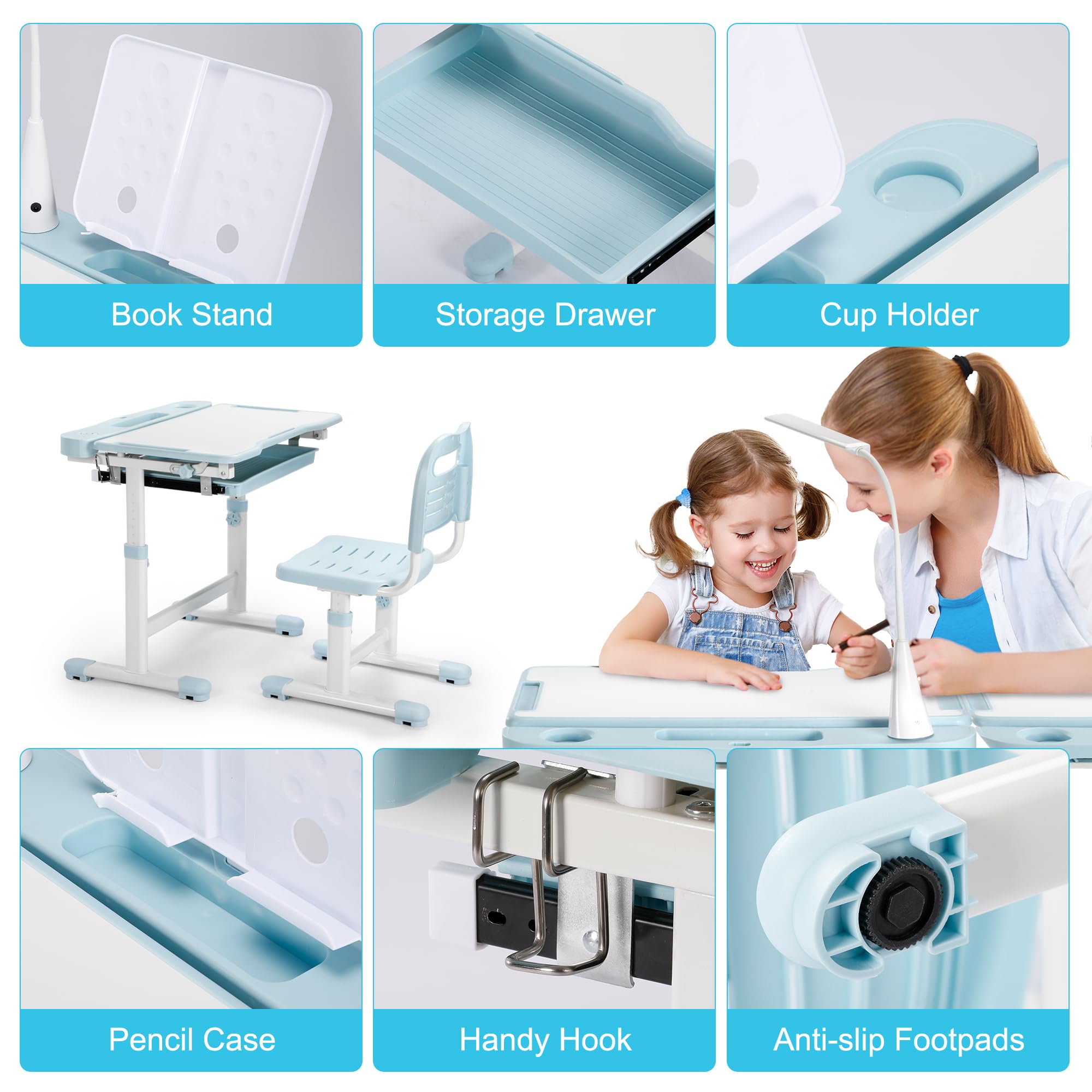 Rengue desk side iron hook for hanging bags and clothing.
