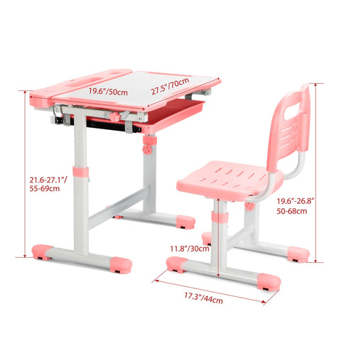 Rengue pink desk set ideal for home study or classroom corners.