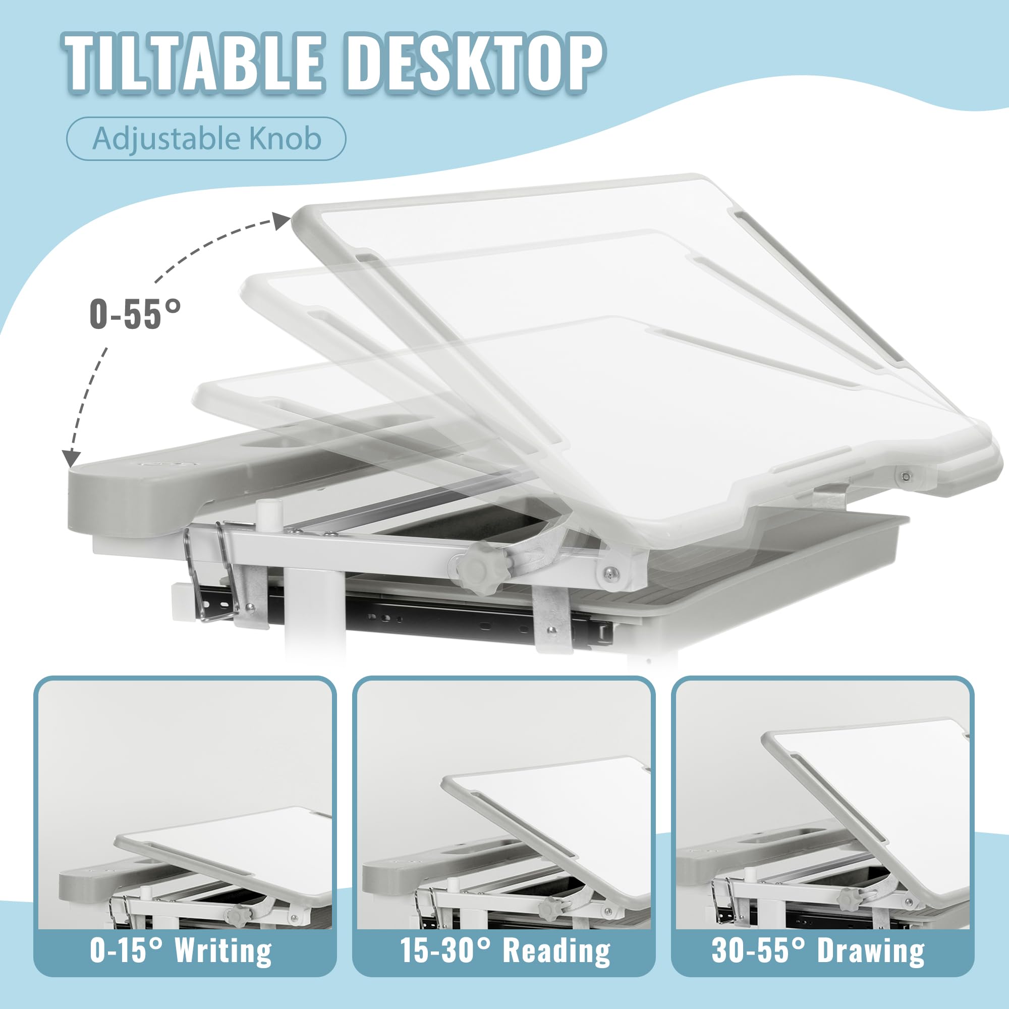 Rengue desk with iron hook to hang bags and clothes