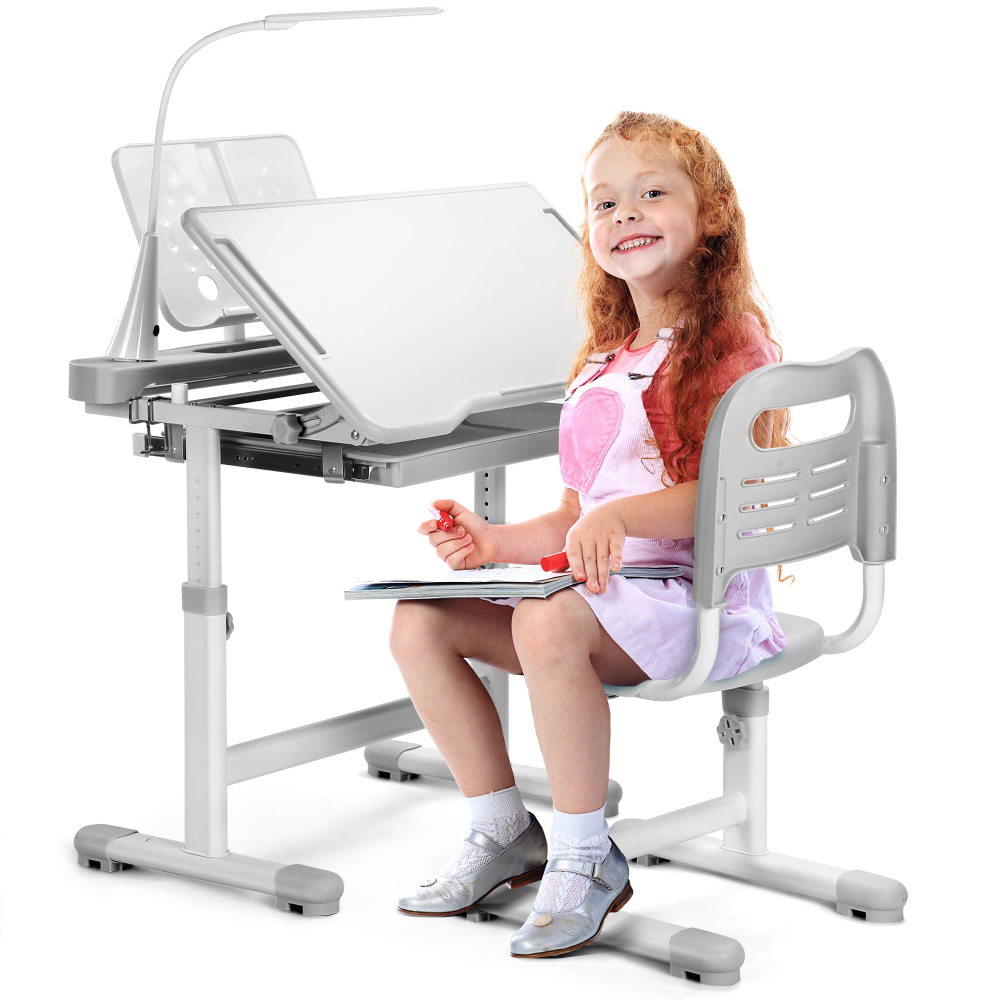 Rengue kids desk with tiltable desktop for comfortable writing and drawing