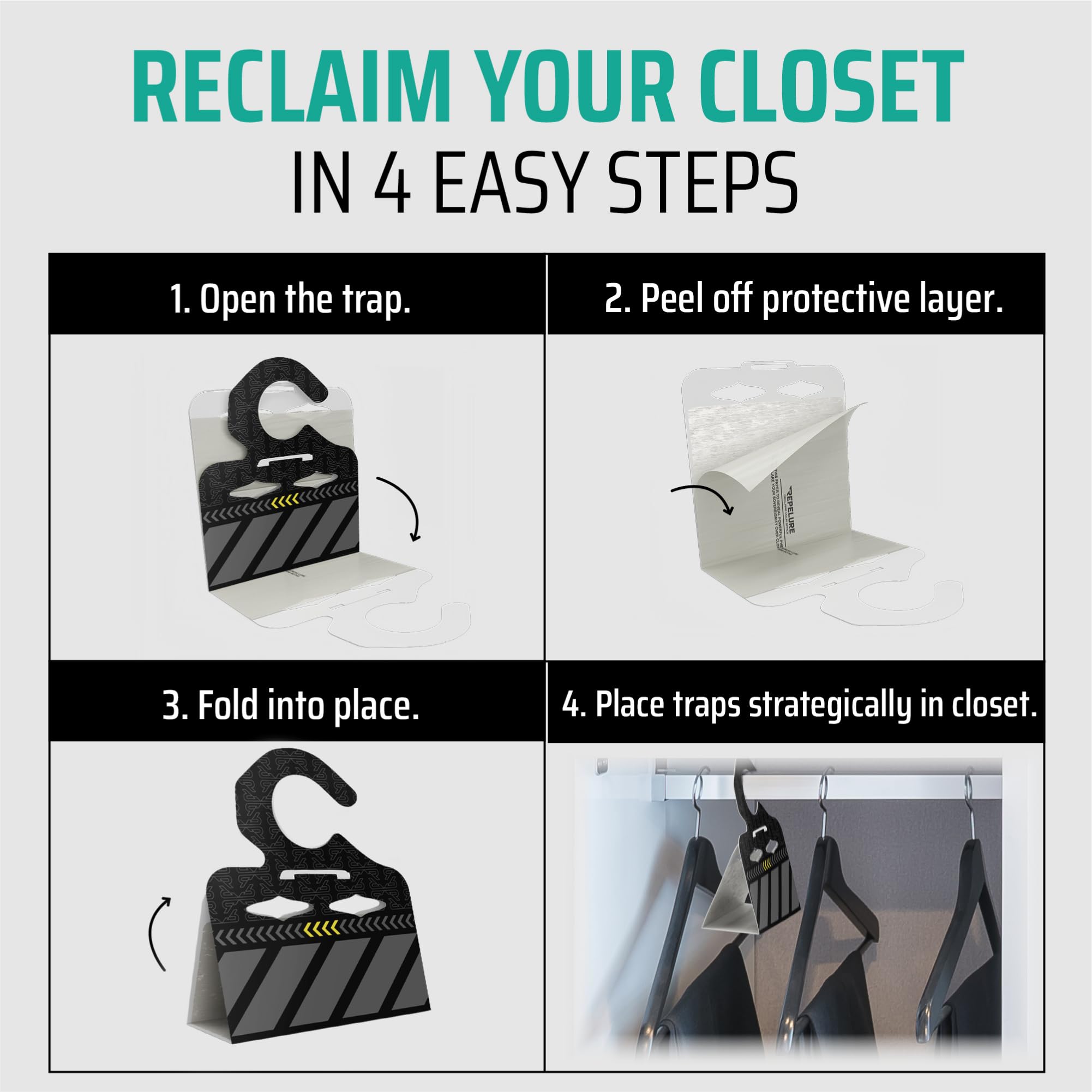 Repelure six month protection helps maintain a moth free wardrobe