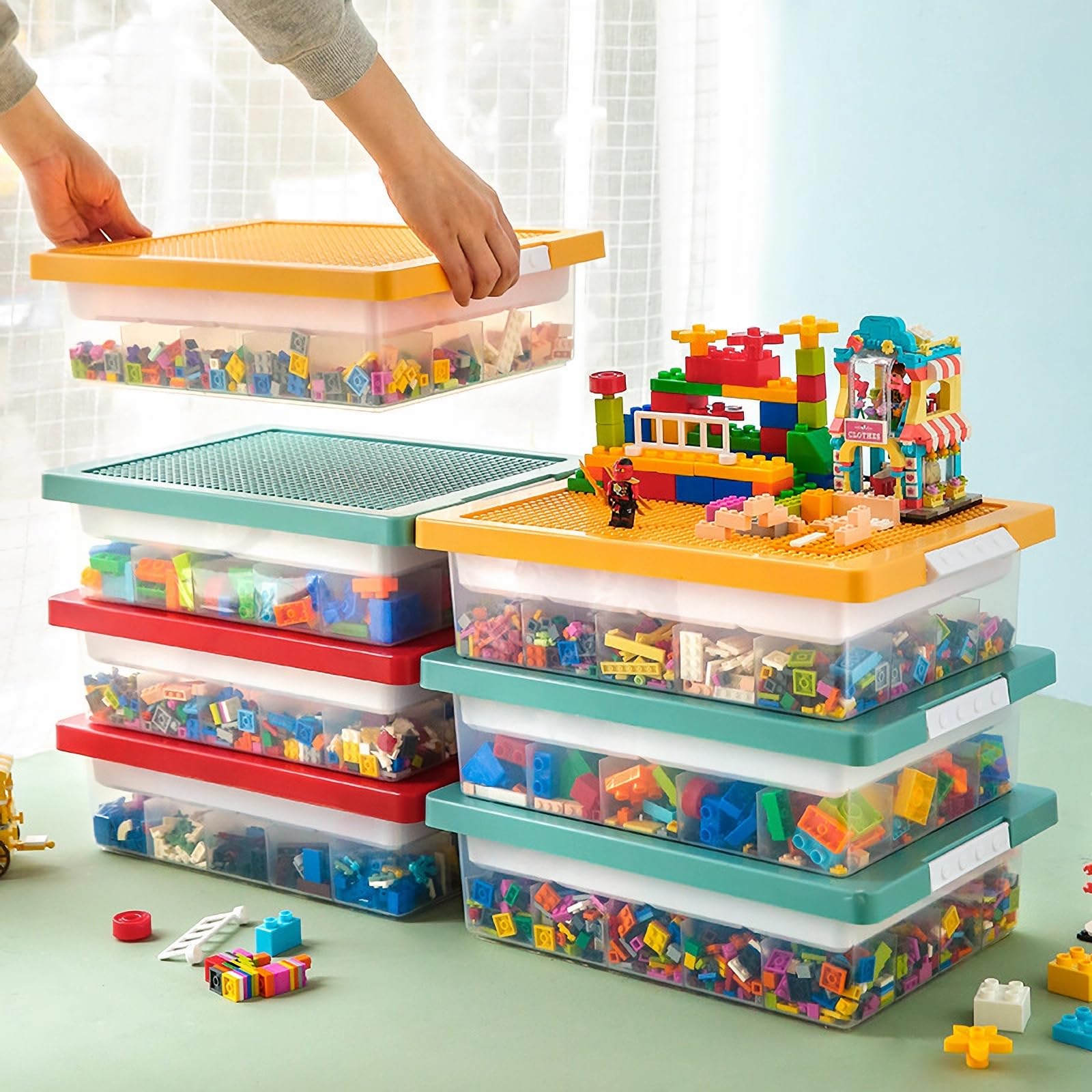 REPOSEX multi-use storage for blocks, puzzles, and craft supplies.