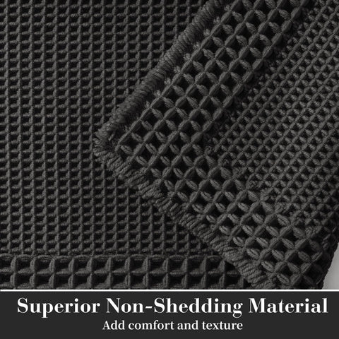 RESARE absorbent bath mat with waffle texture keeps floors dry