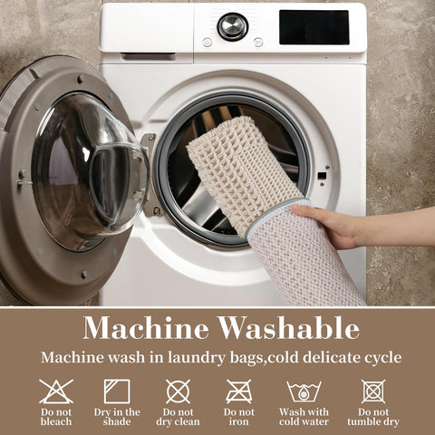 RESARE bath mat measures 24x36 inches in pale beige.