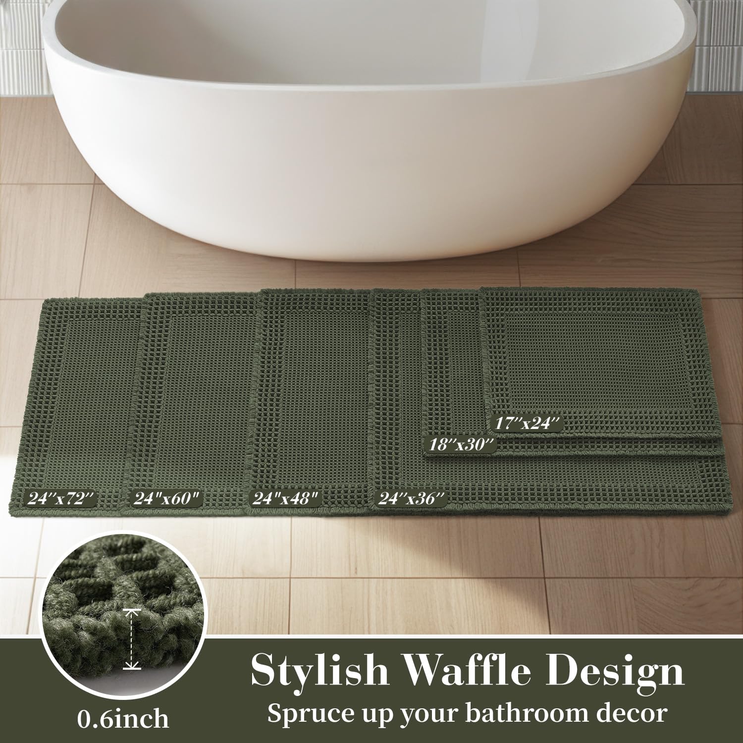 RESARE easy-care mat machine washes cold and dries in shade for busy households.