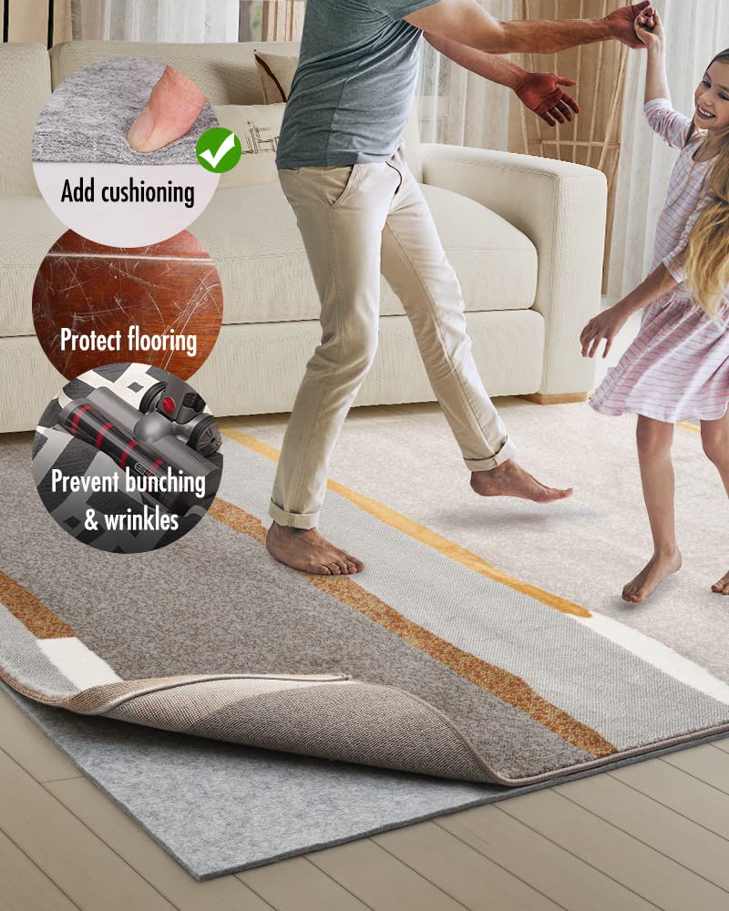 RESARE extra thick felt under rug pad cushions feet and reduces noise