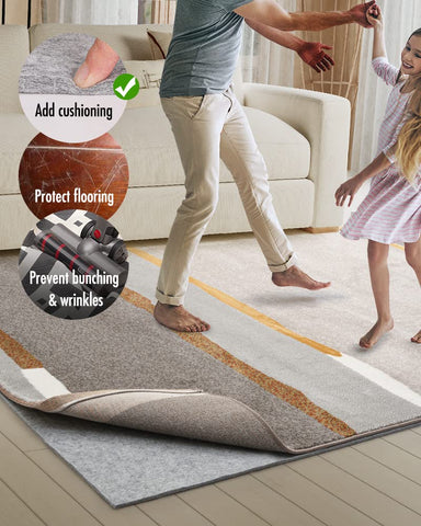 RESARE extra thick felt under rug pad cushions feet and reduces noise