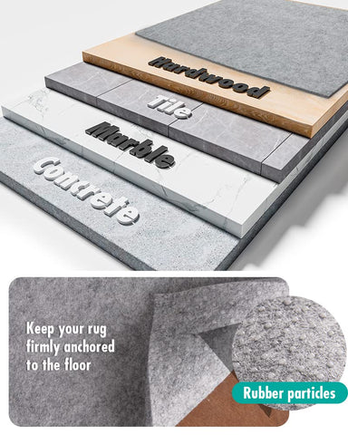 RESARE floor-safe rug pad protects flooring and prevents grime buildup