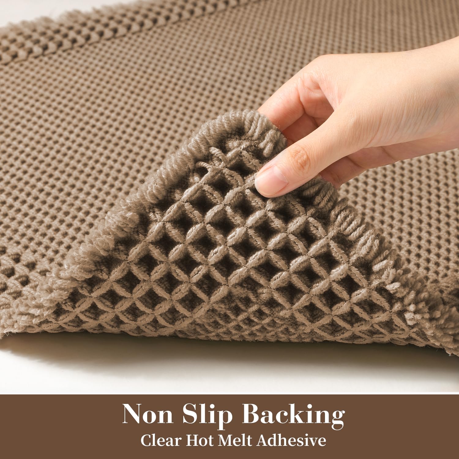 RESARE ultra-soft waffle rug offers cushioned comfort when stepping out.