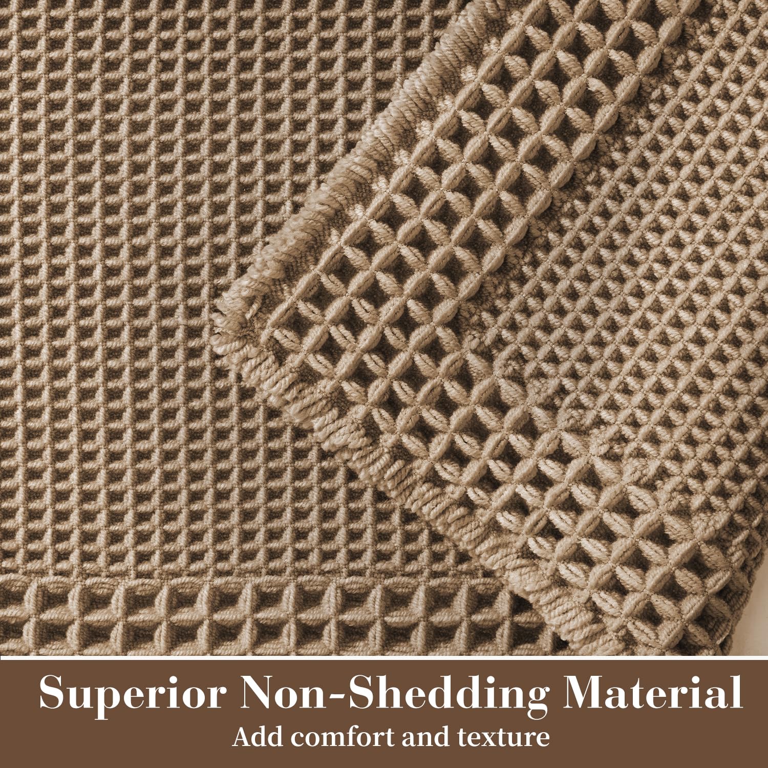 RESARE super absorbent waffle mat quickly soaks water from wet feet after shower.