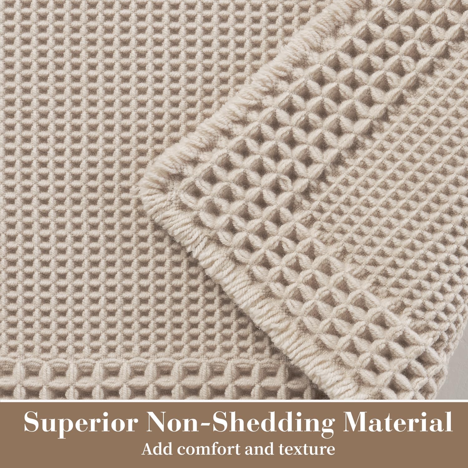 RESARE bath mat absorbent waffle texture soaks up water fast after shower