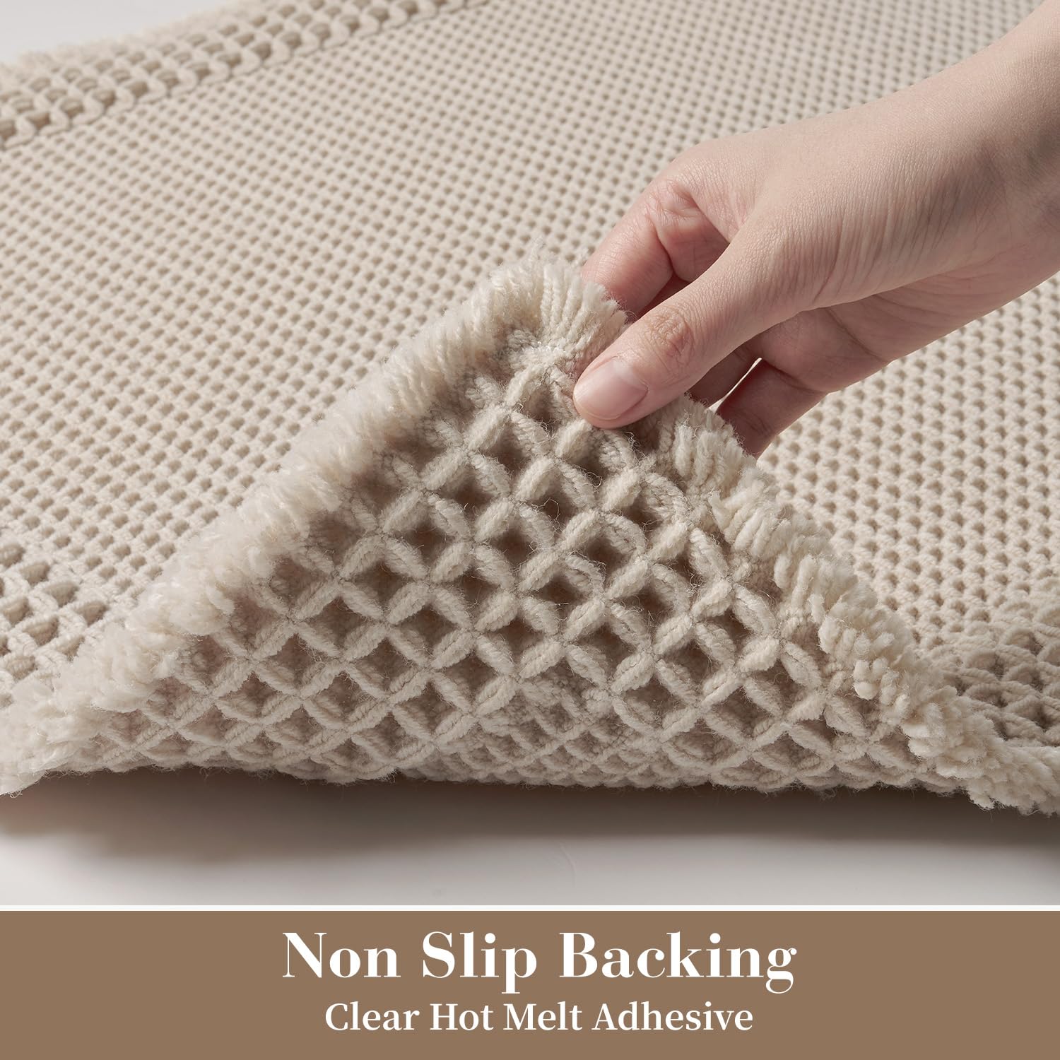 RESARE waffle bath mat soft yarn close-up for plush barefoot comfort.