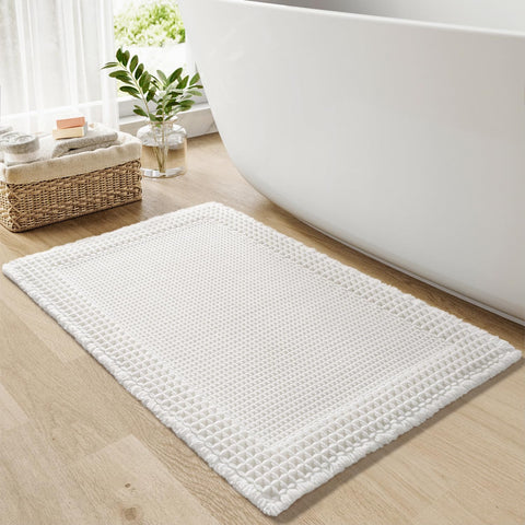RESARE waffle bath mat with tassels adds boho style and comfort to your bathroom