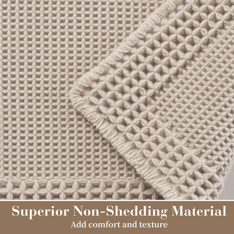 RESARE waffle bath mat texture detail highlighting absorbent surface and cozy feel.
