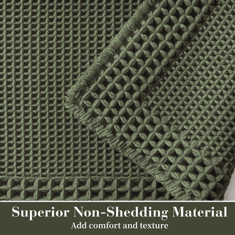 RESARE waffle bath rug absorbent pattern keeps feet dry after shower