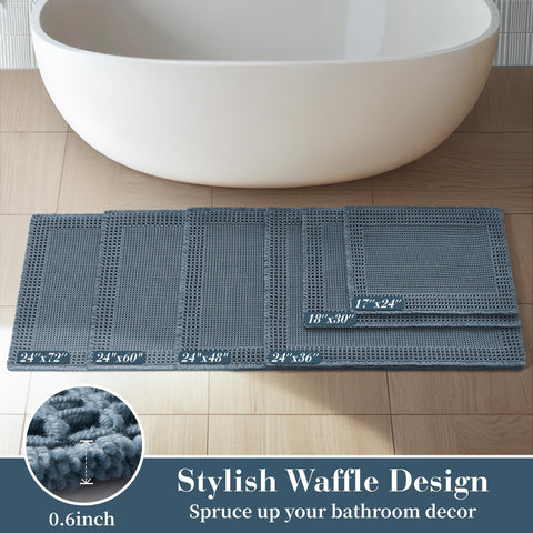 RESARE waffle bath rug machine washable for easy care