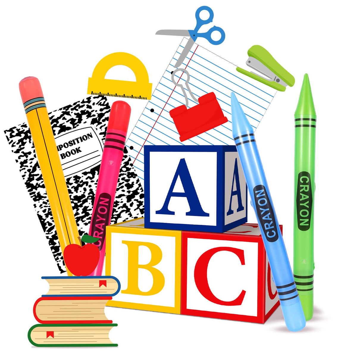 Resholder ABC letter boxes 3-pack add back-to-school ambience with coordinated decor.