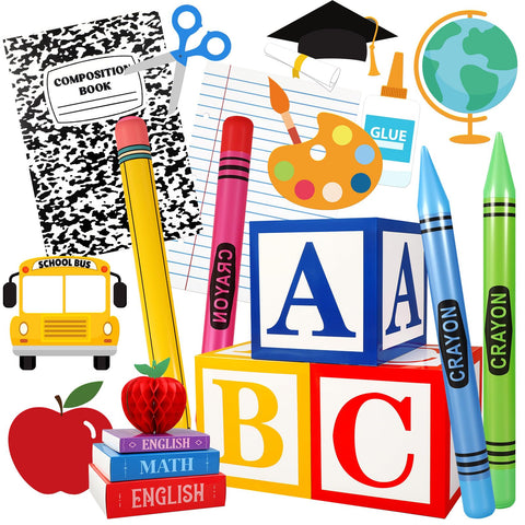 Resholder ABC letter boxes add playful back-to-school decor and a photo-ready centerpiece