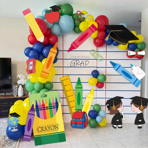 Resholder graduation cap cutout creates a focal point for classroom photos
