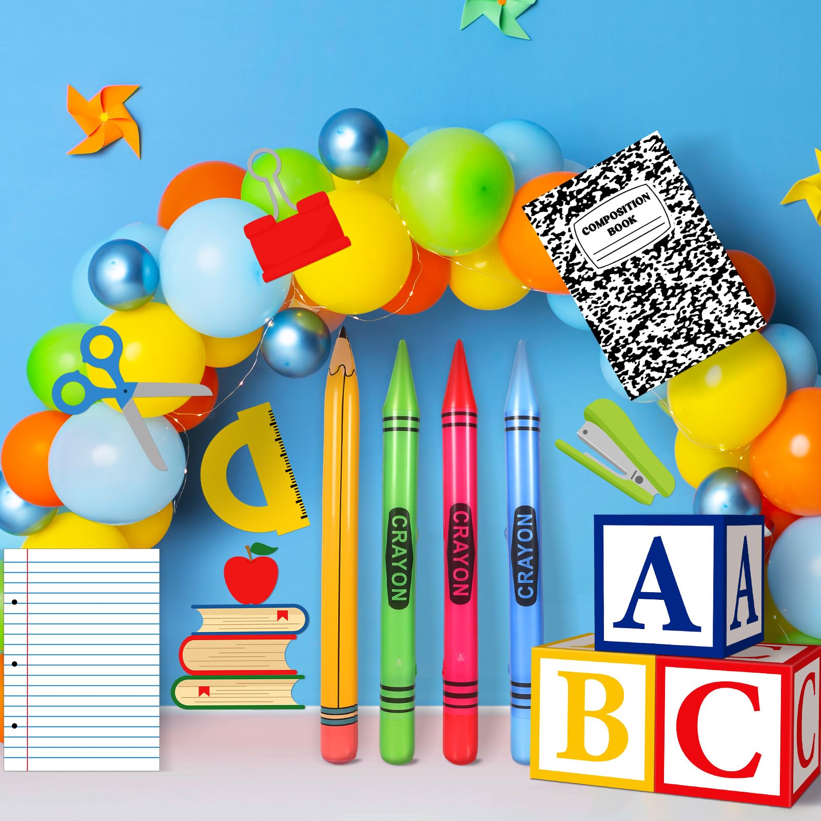 Resholder inflatable crayons 3 pcs create oversized colorful decorations.