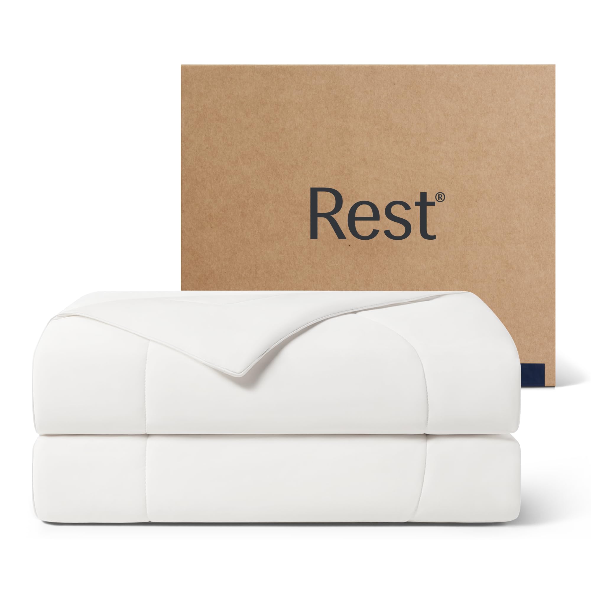 REST Evercool cooling comforter Arctic White seen on bed for cooler nights