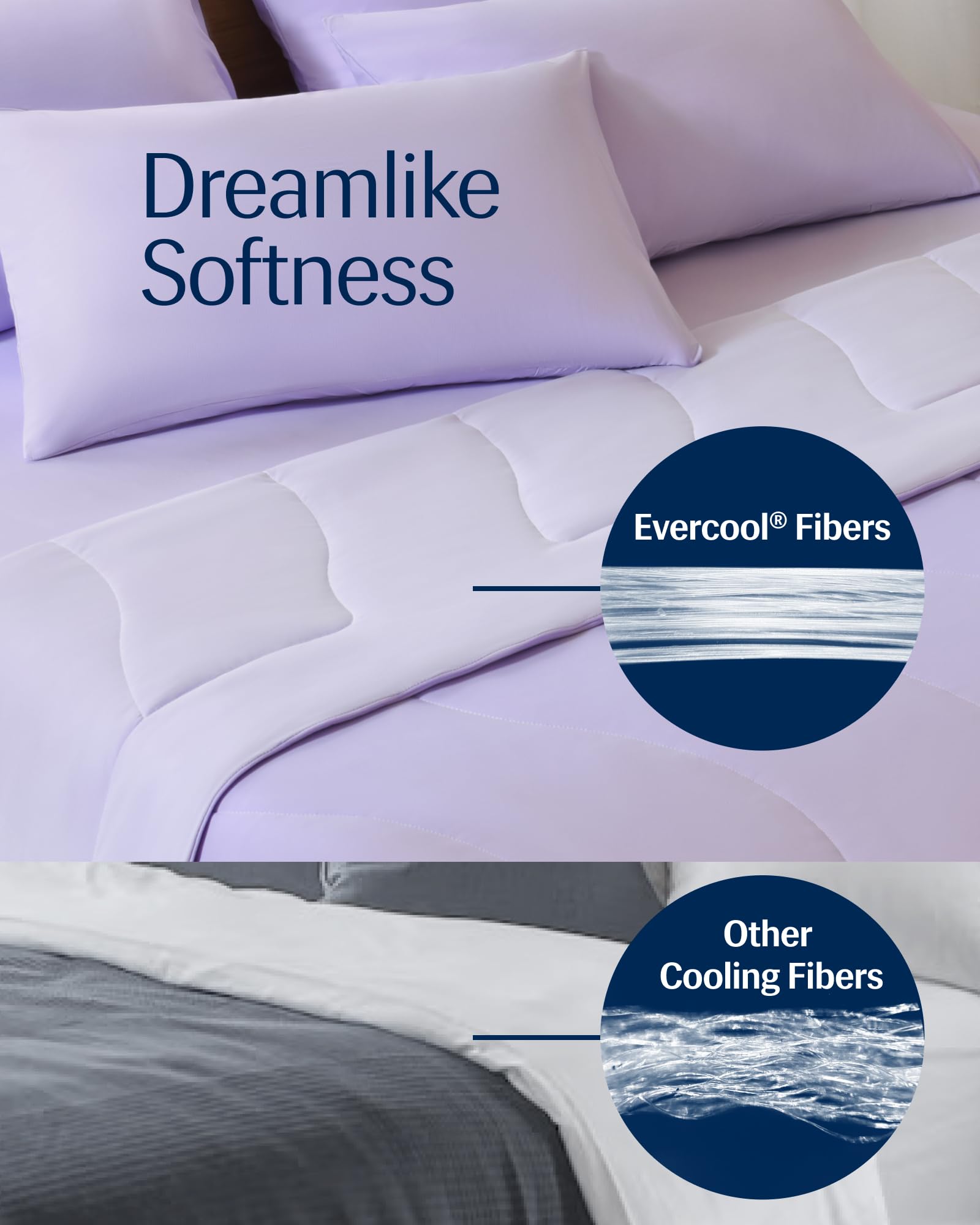 REST Evercool cooling comforter draped on bed for a restful look.