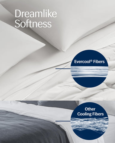 REST Evercool cooling comforter draped on bed emphasizes airy drape.