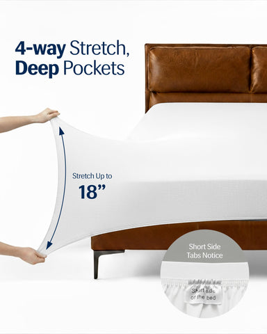 REST Evercool deep-pocket king sheet fits up to 18 inches securely.
