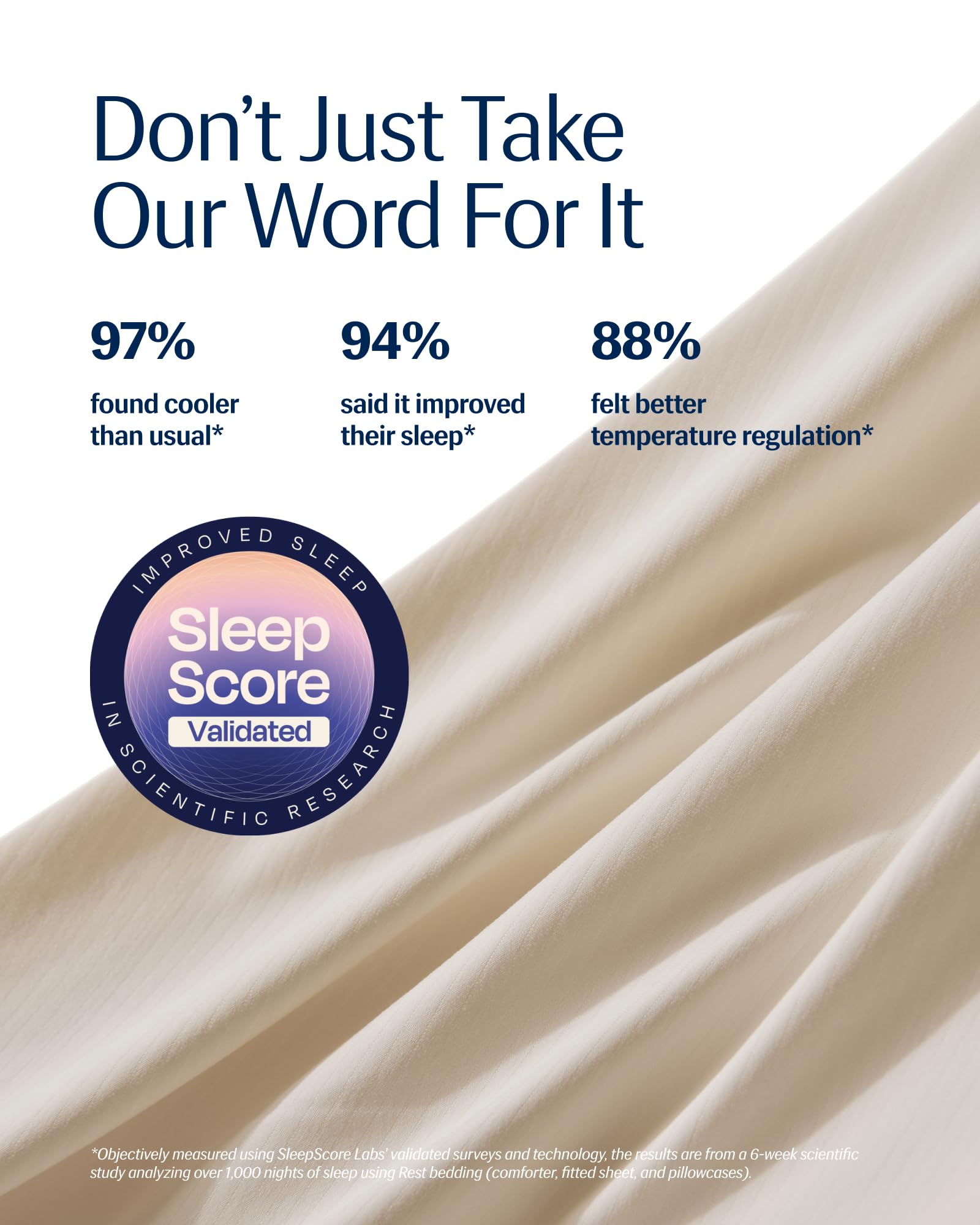 REST Evercool lightweight comforter draped on bed conveys airy coziness