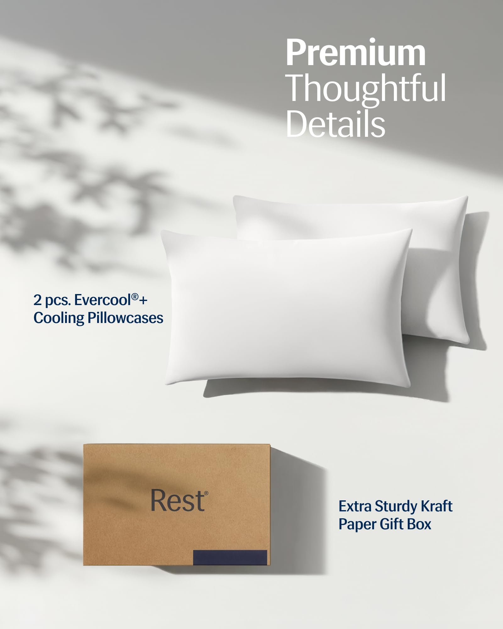 REST Evercool pillowcase, two-pillowcases-pack, convenient set for standard pillows.