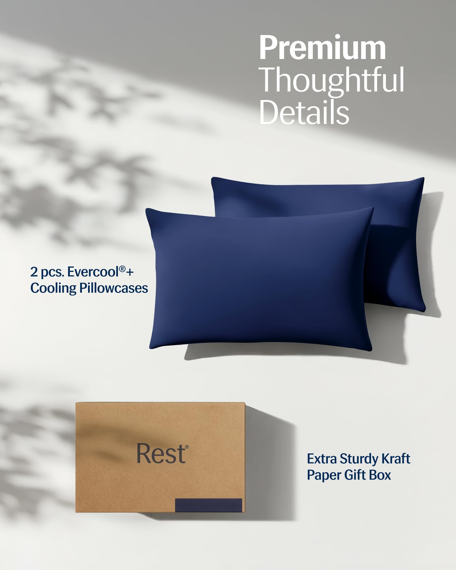 REST Evercool+ two-pillowcases-pack shown with standard 19x29 inches