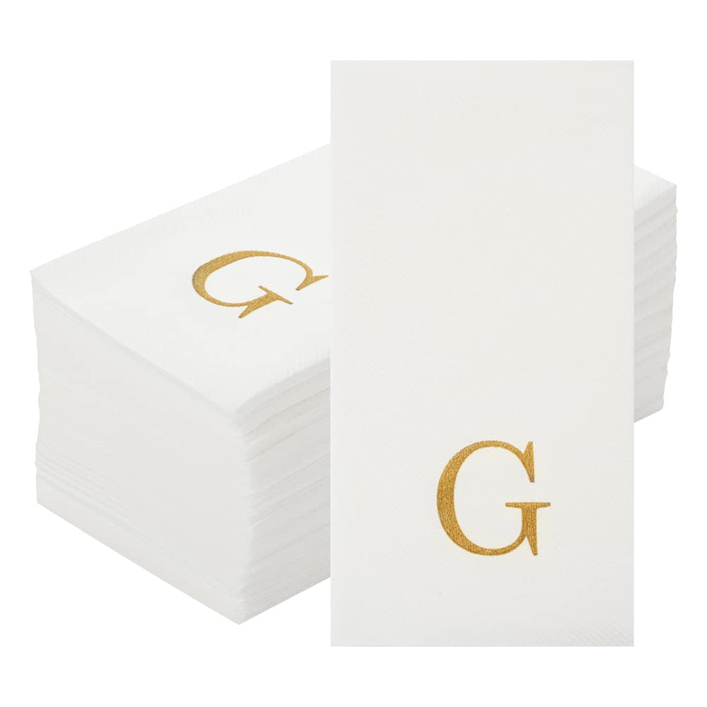 Luxenap gold-letter napkin on elegant wedding reception table.