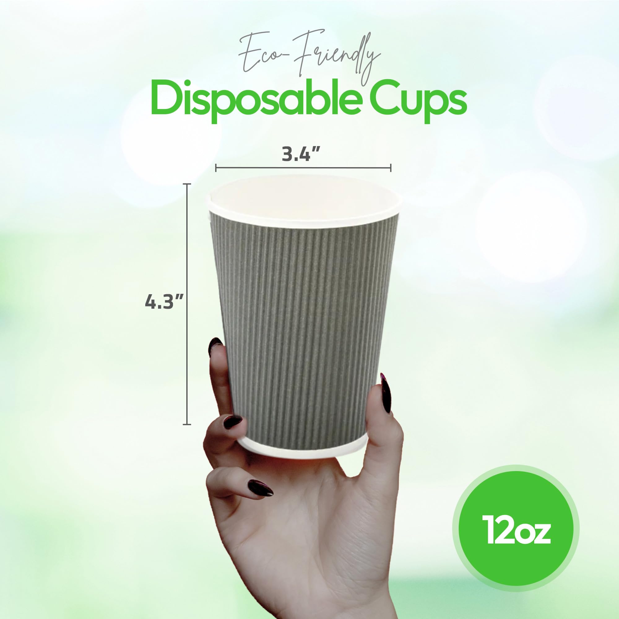 Restaurantware Ripple Wall cup with rolled rim resists spills.