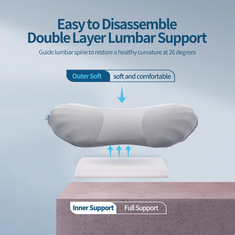 RESTCLOUD lumbar support pillow on a chair helps improve posture and reduce strain.