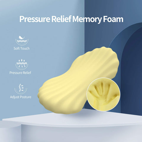 RESTCLOUD pillow demonstrates side sleeping with full back support.