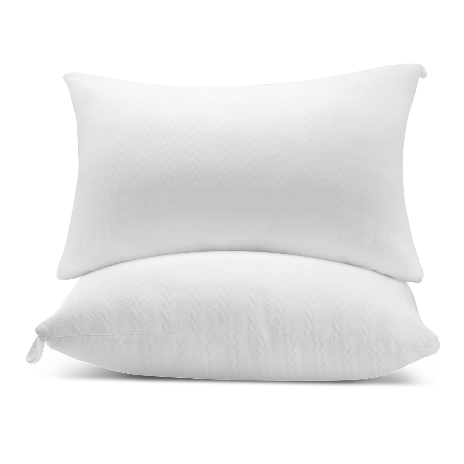 RESTOVIA Bed Pillow front view showcases plush softness and steady neck support.