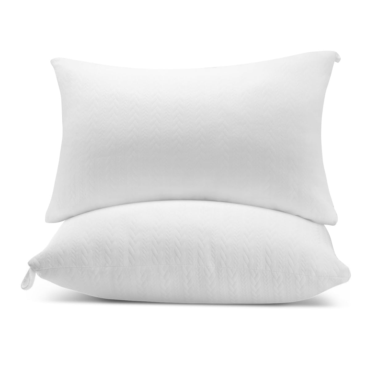 RESTOVIA Bed Pillow front view showcases plush softness and steady neck support.