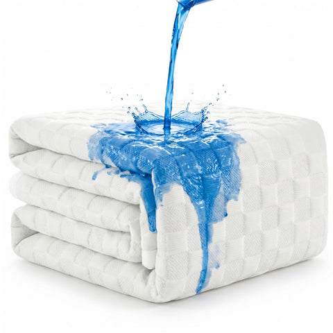 RestTwill waterproof mattress protector with 18-inch deep pocket protects your bed from spills.